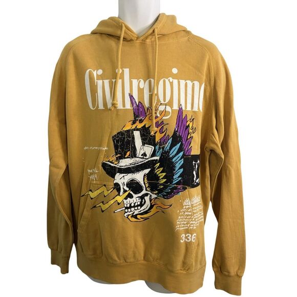 Civil Regime Beetlejuice Mustard Yellow Hoodie. Size Large. NWOT - Picture 3 of 4